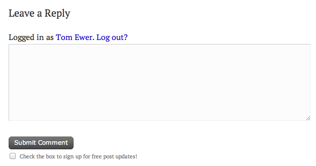 Comments Signup Checkbox
