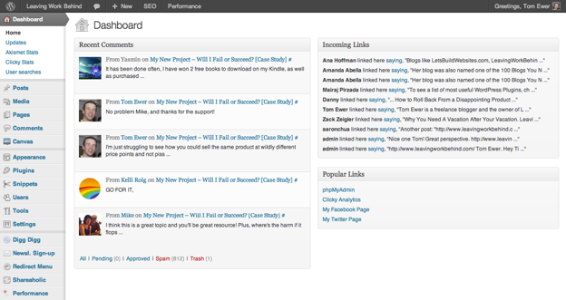 WordPress Dashboard