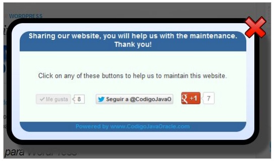PopUp To Share for WordPress