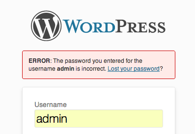 Invalid Password