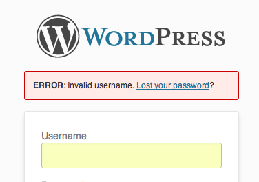 Invalid Username