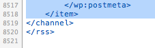Last item in the WXR file