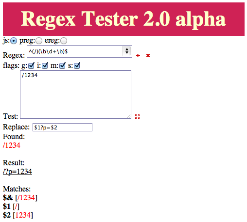 Regular expression matches Regular expression matches