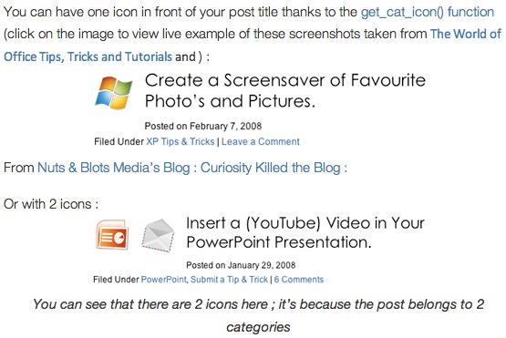 Category Icons WordPress Plugin