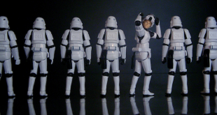 A row of stormtroopers.