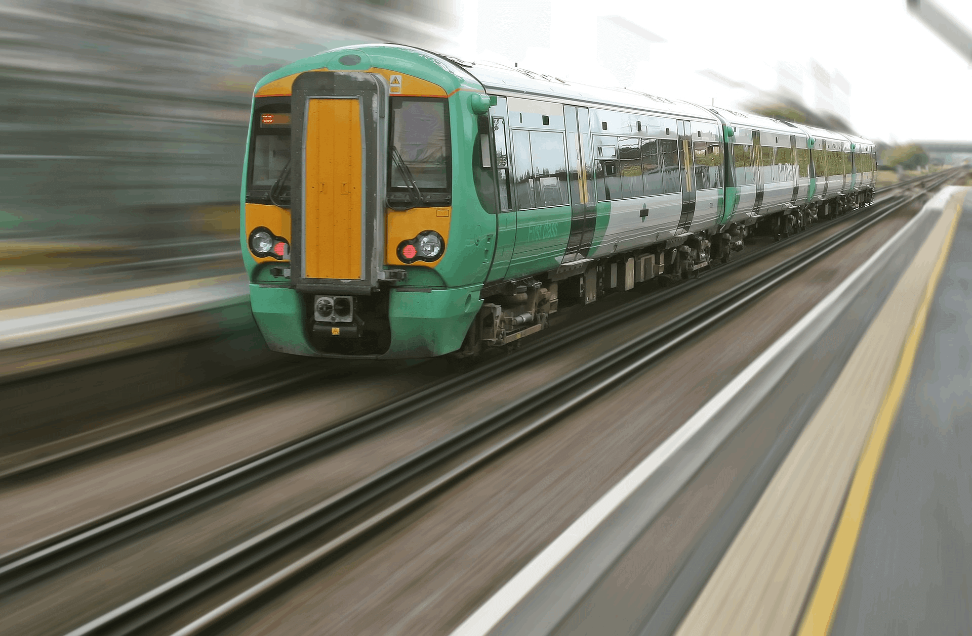 A speeding train.