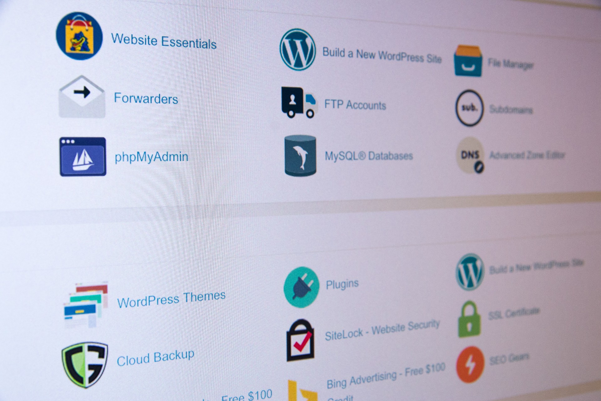 WordPress hosting account dashboard.
