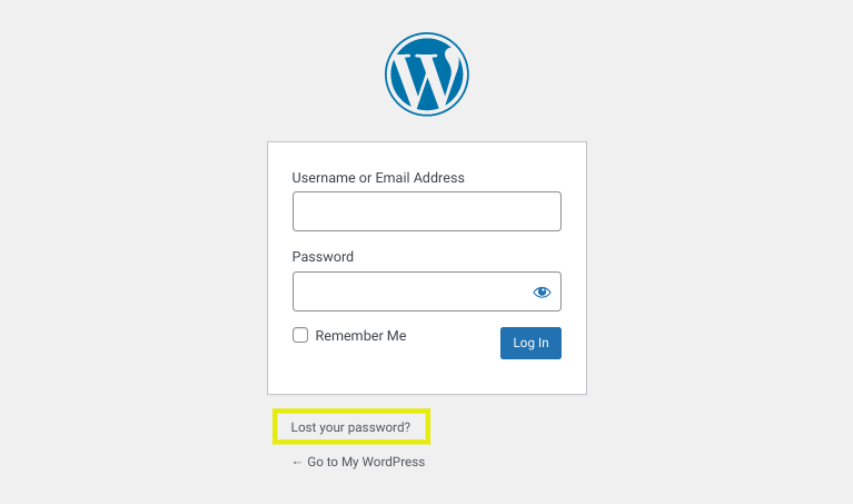 The WordPress login screen.